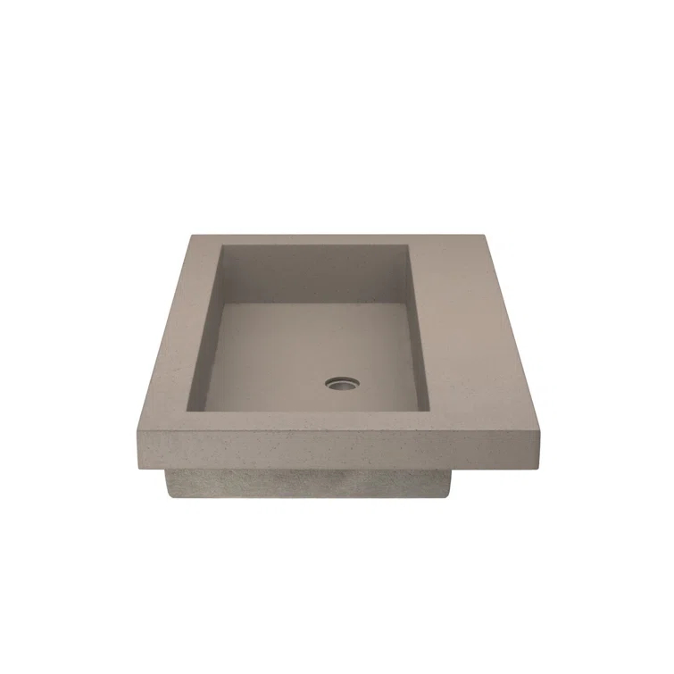 Trough Handmade Rectangular Drop-In Bathroom Sink