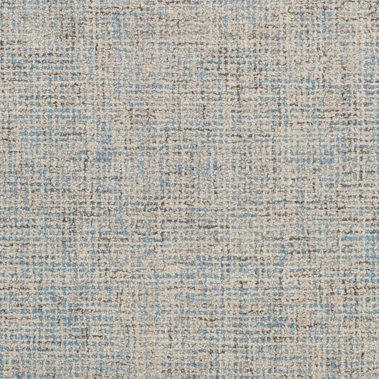 Hand-Tufted Reversible Light Blue Wool 5' x 7' Area Rug