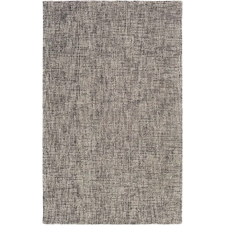 Hand-Tufted Blue and Gray Wool Rectangular Rug