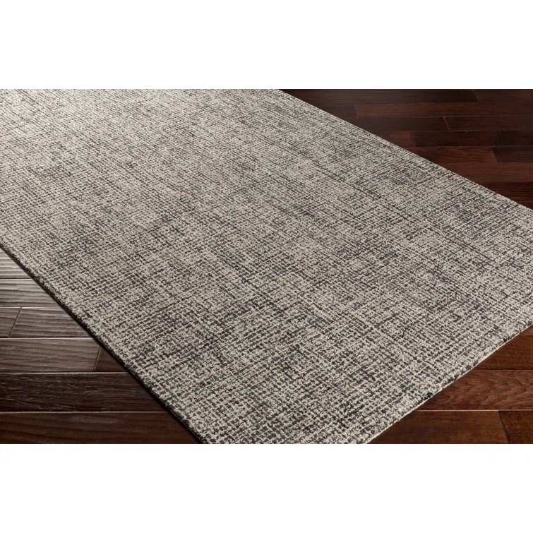 Hand-Tufted Blue and Gray Wool Rectangular Rug
