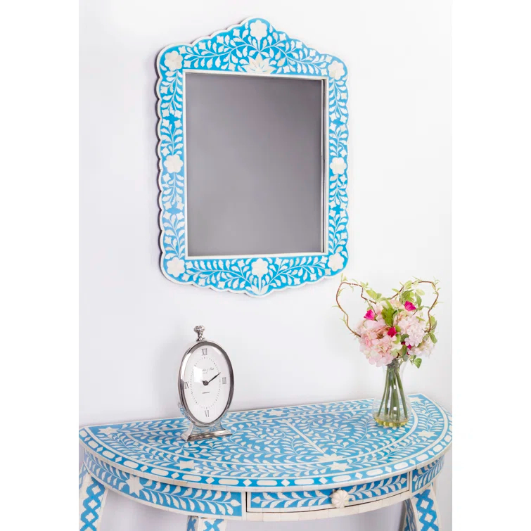 Ren Solid And Engineered Wood Flat Wall Mirror