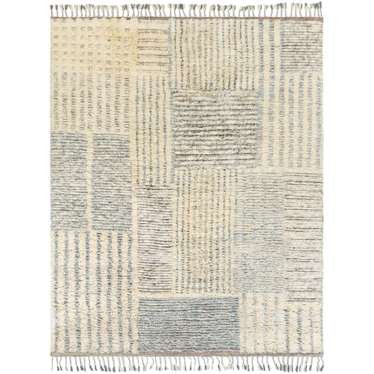 Gray Hand-Knotted Wool 8' x 10' Area Rug