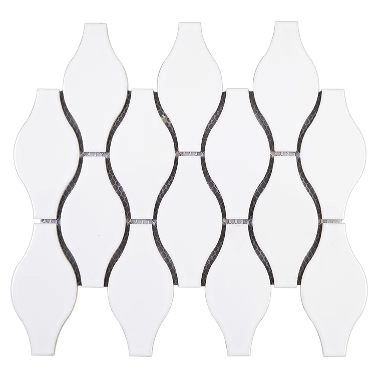 Supreme Tile Handmade 12.01 in. x 9.65 in. Geometric Glossy Porcelain Mosaic Wall and Floor Tile