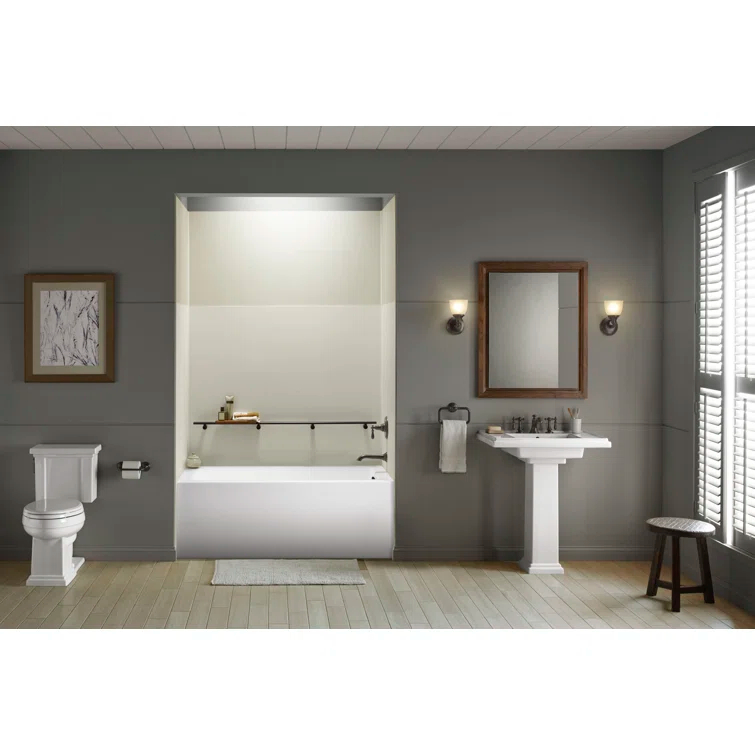 Underscore 60" x 30" Rectangular Alcove Soaking Bathtub with Integral Apron