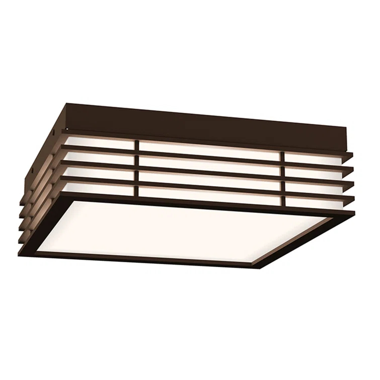 Textured Bronze LED Flush Mount with Acrylic Diffuser - 10.75"