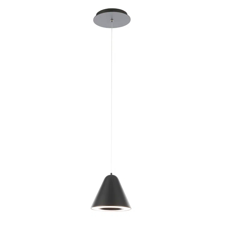 Mini Kone Black Spun Aluminum LED Pendant Light for Indoor/Outdoor