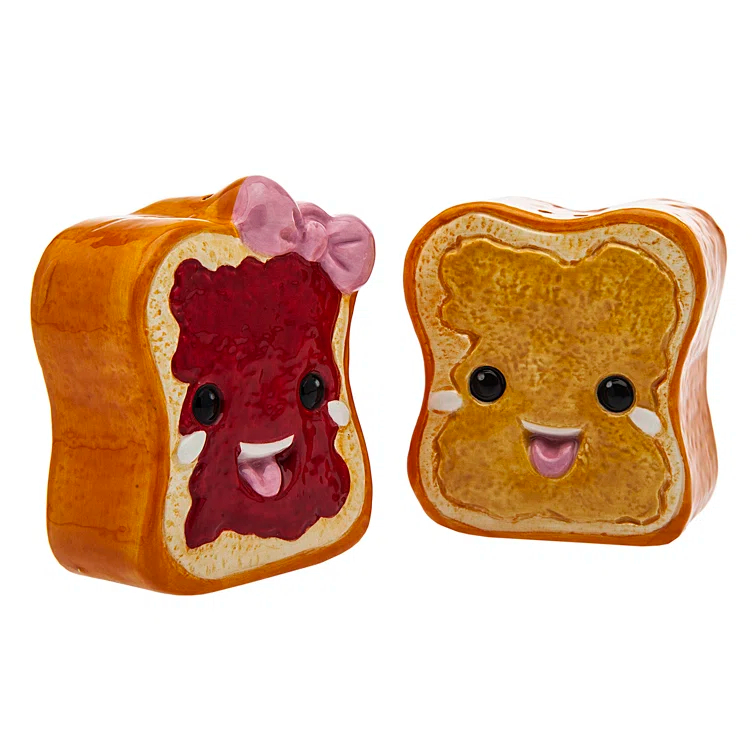 Godinger Silver Art Co Little Shakies Peanut Butter and Jelly Salt and Pepper Shaker Set