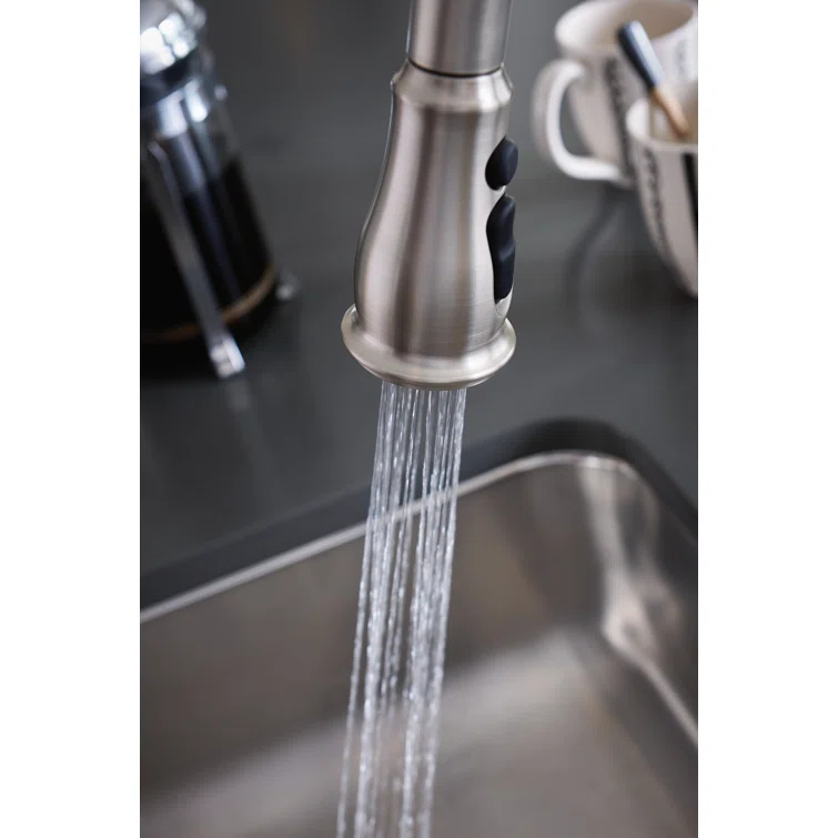 Brantford Pull Out Single Handle Kitchen Faucet with PowerBoost and Reflex