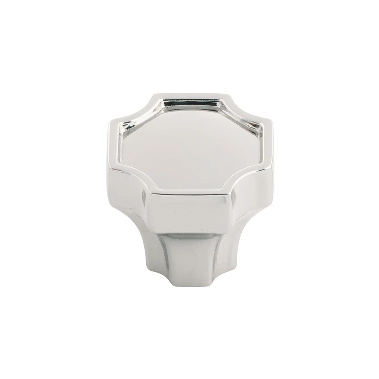 Polished Nickel Square Knob with Mounting Hardware