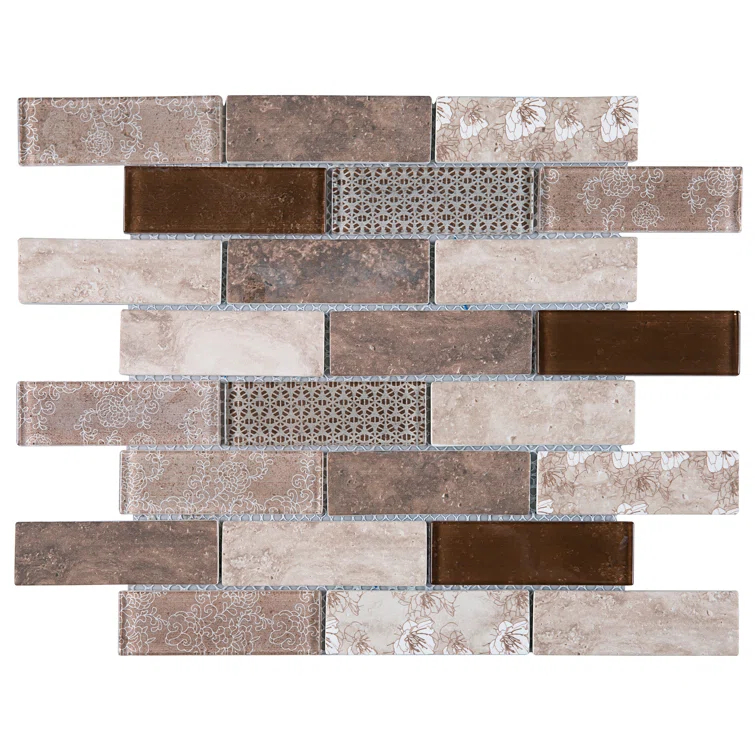 Recycle 1" x 3" Glass Brick Joint Mosaic Wall Tile