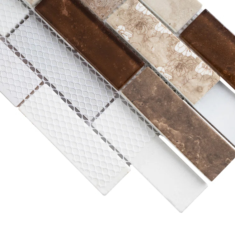 Recycle 1" x 3" Glass Brick Joint Mosaic Wall Tile