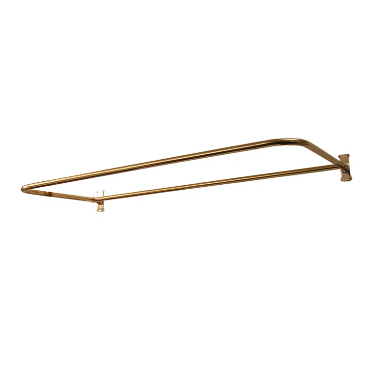 60'' D-Shaped Fixed Shower Curtain Rod