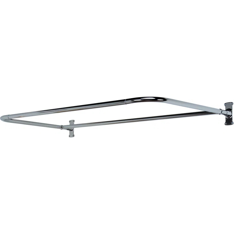 60'' D-Shaped Fixed Shower Curtain Rod