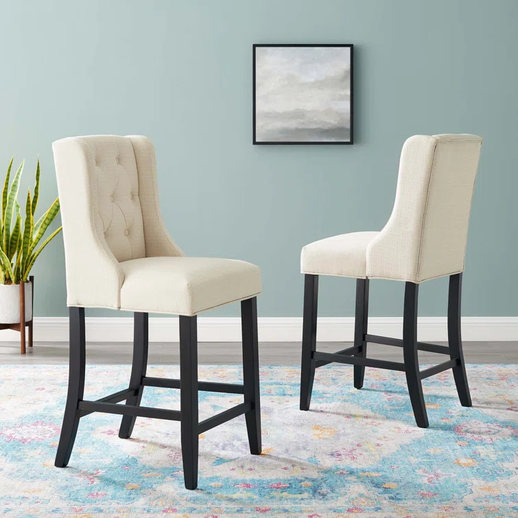 Modway Baronet Tufted Button Upholstered Fabric Stool