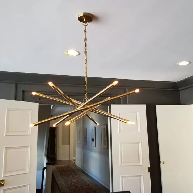 Luisa 12 - Light Dimmable Sputnik Modern Linear Chandelier