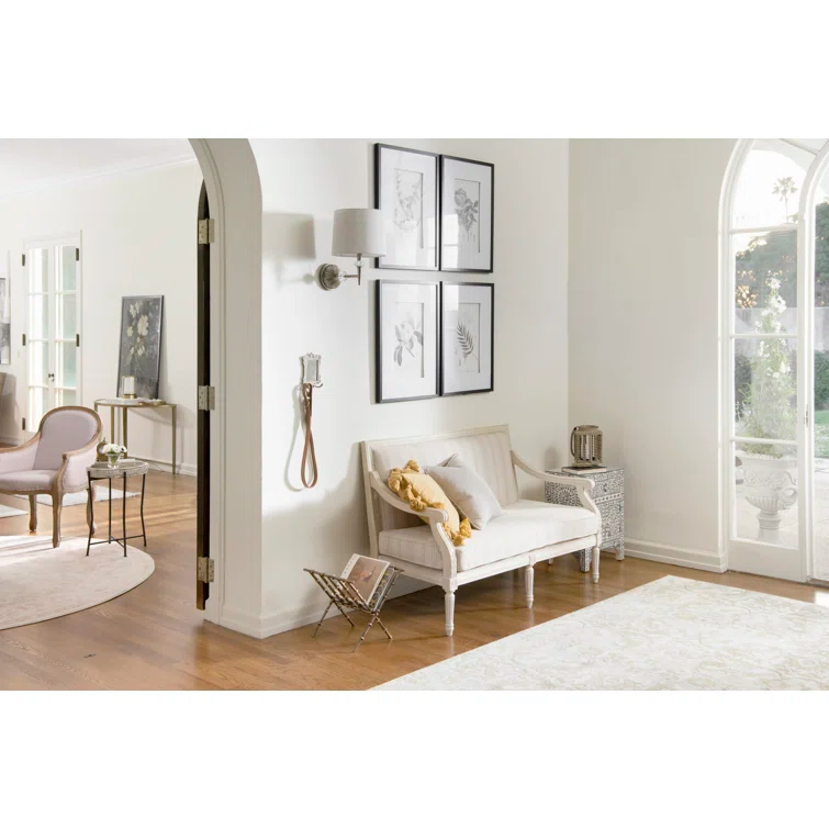 Adie Damask Ivory/Gold Area Rug