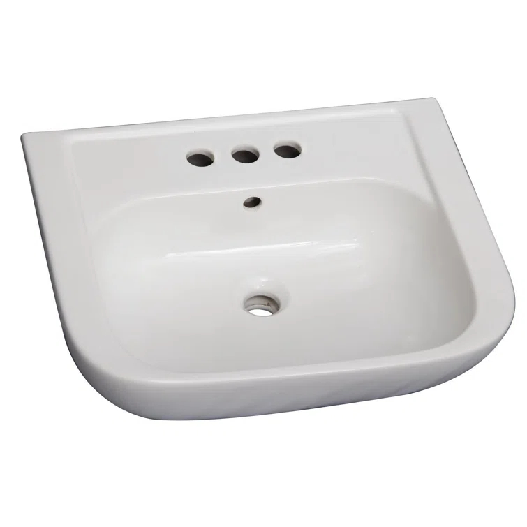 Barclay 14.62'' White Vitreous China U-Shaped Bathroom Sink with Overflow