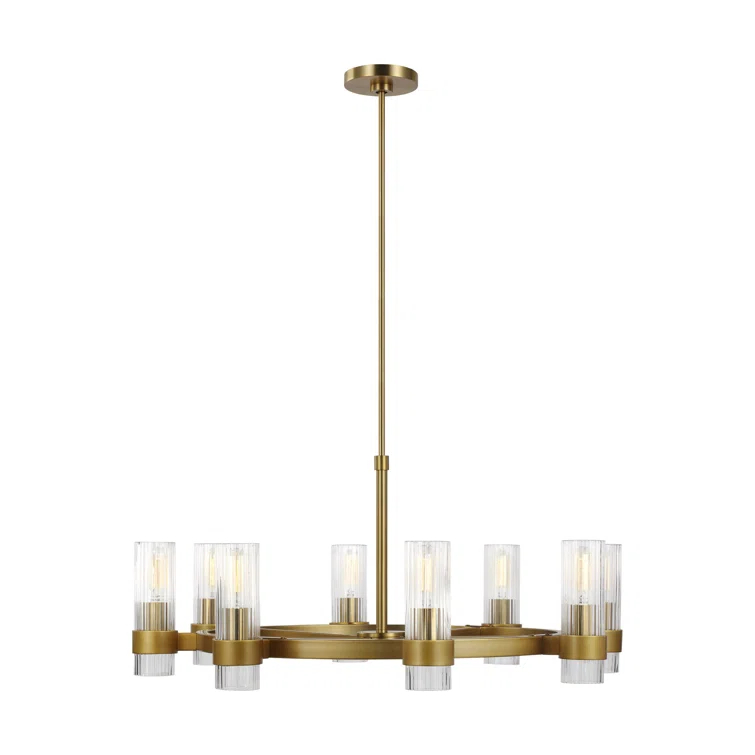 Everly Quinn 8 - Light Dimmable Wagon Wheel Chandelier