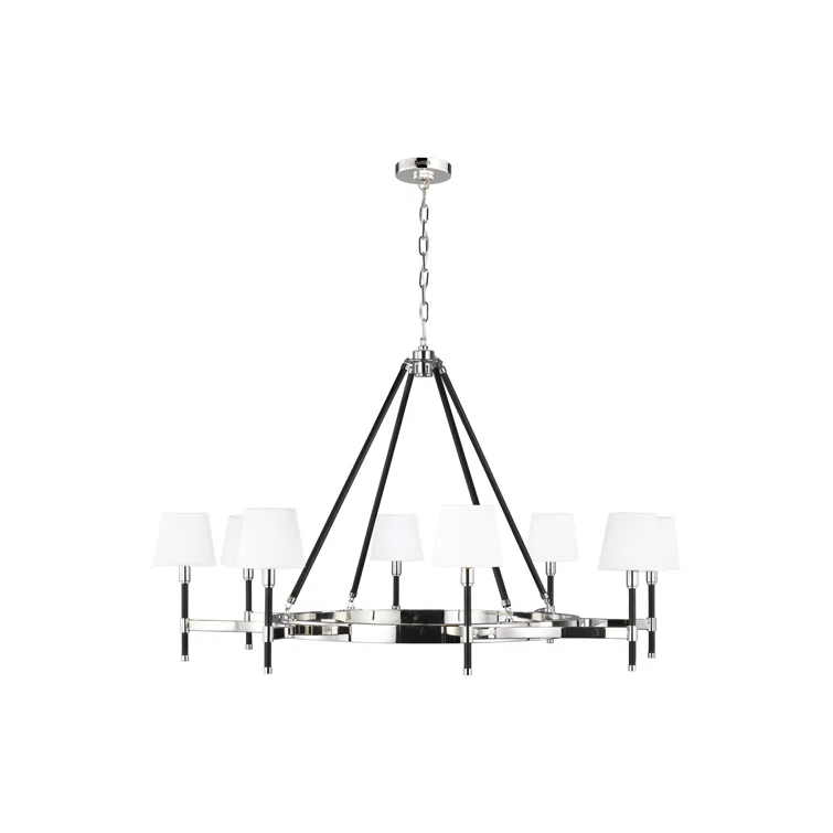 Katie 8 - Light Dimmable Wagon Wheel Chandelier