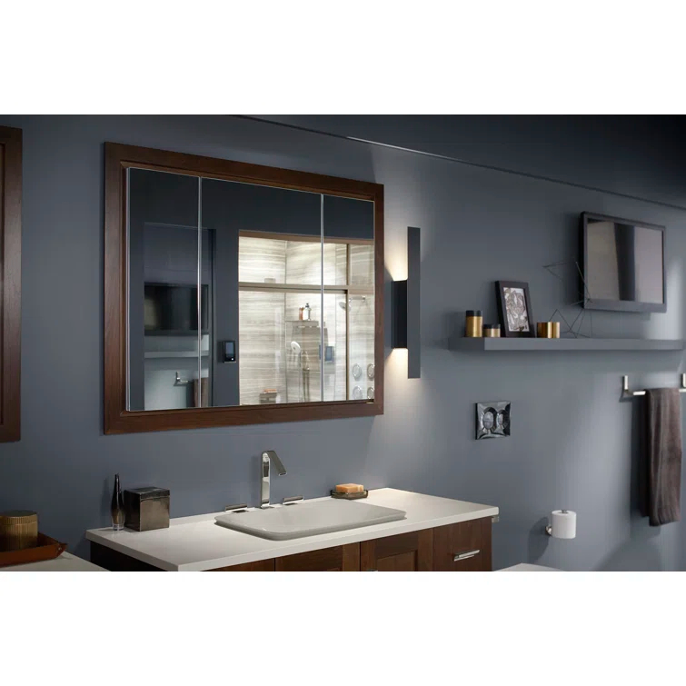 KOHLER Verdera® Aluminum Triple-Door Medicine Cabinet, Frameless with Adjustable Shelves