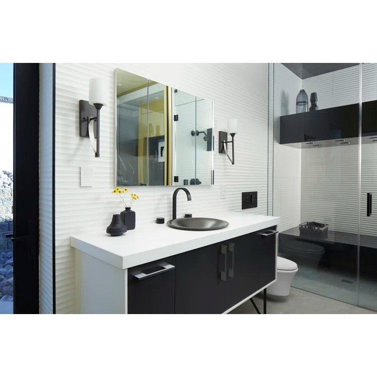 KOHLER Verdera® Aluminum Triple-Door Medicine Cabinet, Frameless with Adjustable Shelves