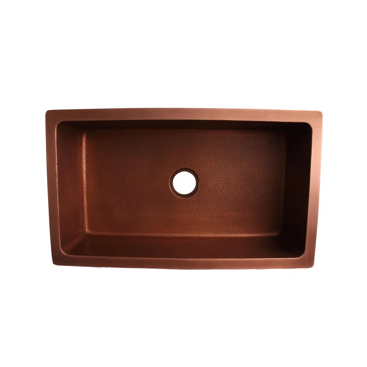 Rocio 36'' L Undermount Single Bowl Copper Kitchen Sink