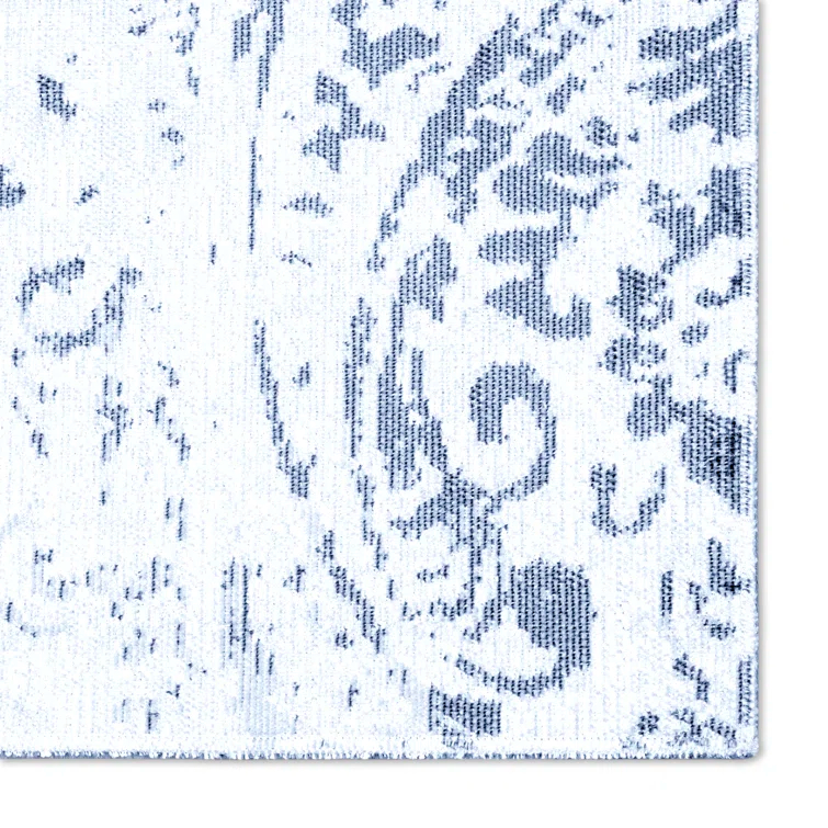 Nicole Miller New York Patio Sofia Juniper Paisley Indoor/Outdoor Area Rug, Ivory/Blue