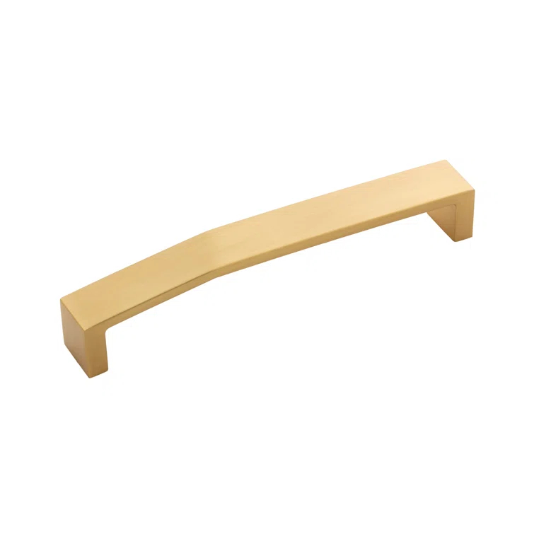 Brushed Golden Brass Modern Bar Handle with Mounting Hardware