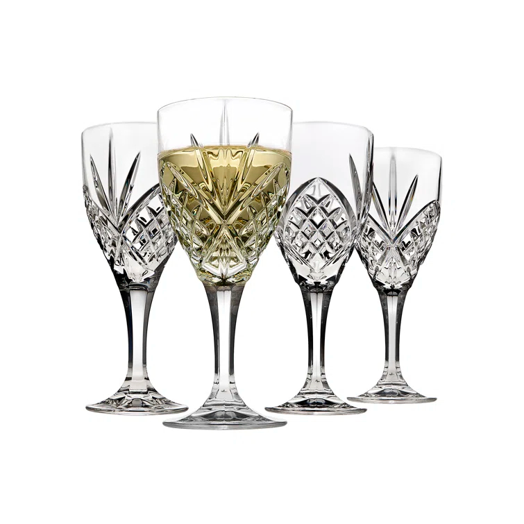 Godinger Silver Art Co Dublin Crystal White Wine 6.75oz (Set of 4)
