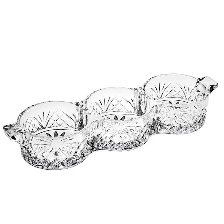 Godinger Silver Art Co Dublin Crystal Triple Bottle Coaster