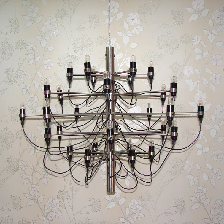 Sarfatti 2097 Contemporary Chrome 50-Light Chandelier