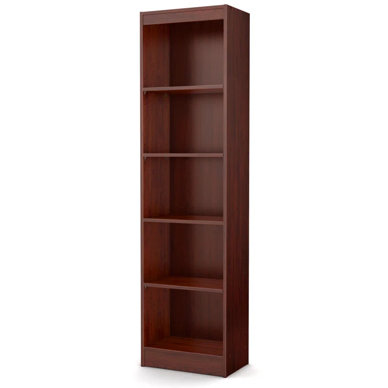 Axess Narrow 5-Shelf Narrow Bookcase Pure White