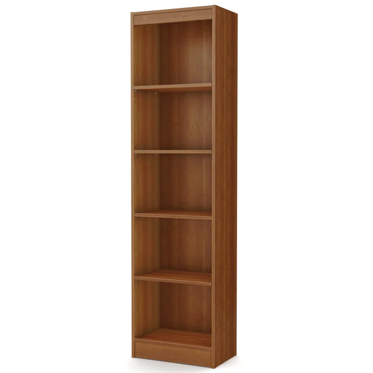 Axess Narrow 5-Shelf Narrow Bookcase Pure White