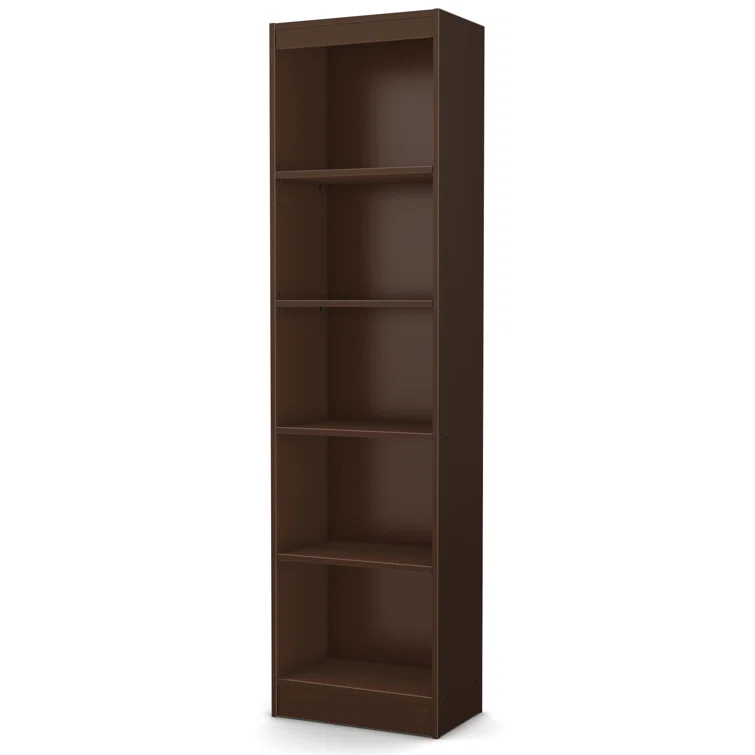 Axess Narrow 5-Shelf Narrow Bookcase Pure White