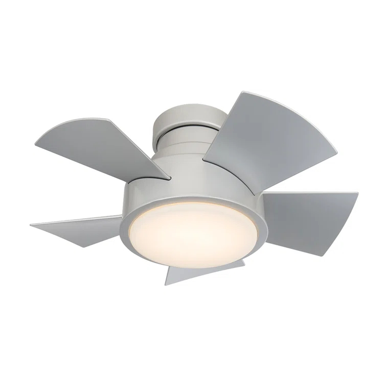 Vox 5 - Blade Indoor/Outdoor Smart Flush Mount Ceiling Fan with Remote Control and LED Light Kit