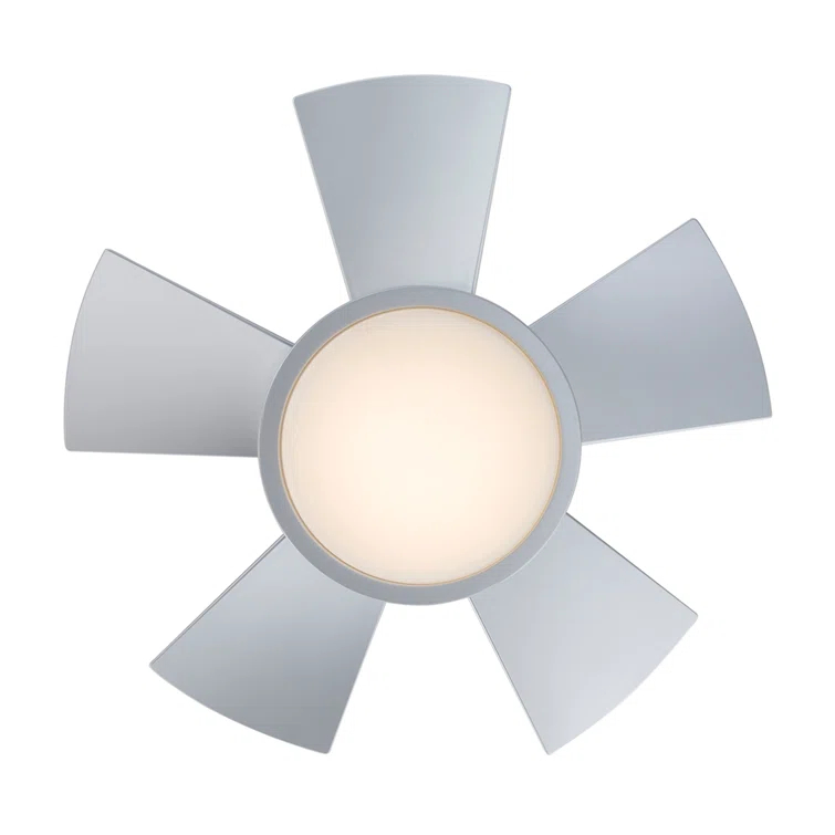 Vox 5 - Blade Indoor/Outdoor Smart Flush Mount Ceiling Fan with Remote Control and LED Light Kit