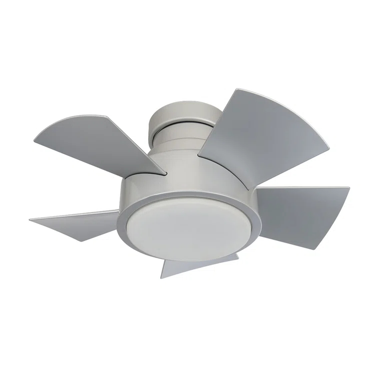 Vox 5 - Blade Indoor/Outdoor Smart Flush Mount Ceiling Fan with Remote Control and LED Light Kit