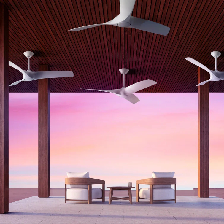 Zephyr 3 - Blade Outdoor/Indoor Smart Ceiling Fan with 2700K-3000K-4000K-5000K Selectable LED Light Kit and Remote Control Included