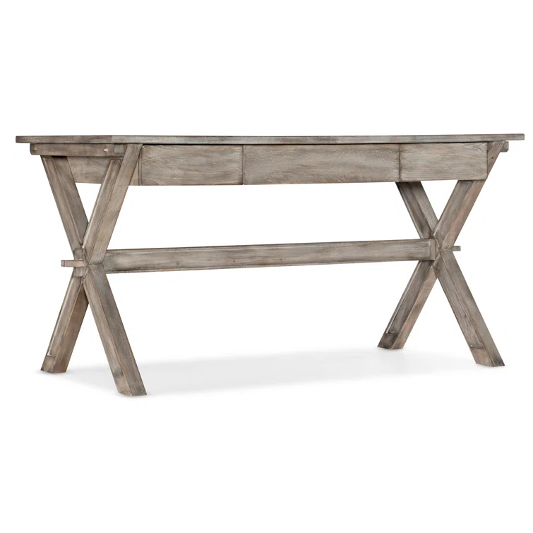 Transitional Gray 60'' Oak Veneer Home Office Desk with Drawer
