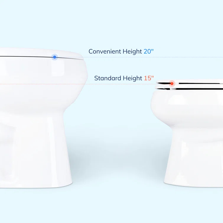 2-Piece 1.28/.09 GPF Dual Flush Elongated 20 in. Extra Tall Toilet in White, Seat Included