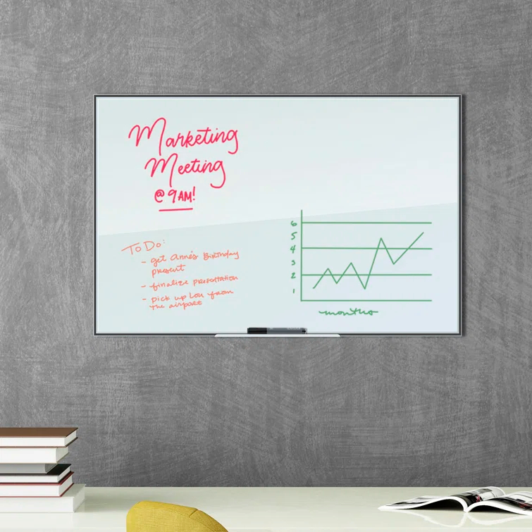 U Brands Wall Glass Medium - 4' - 6' Glass Board