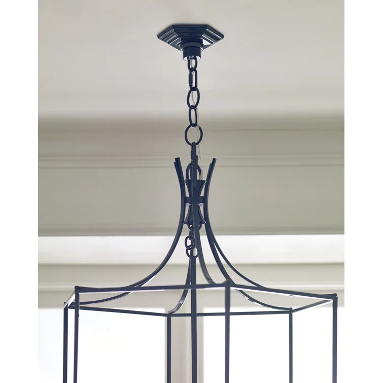 Antique Gild Bronze Drum Lantern Chandelier 27"x17"