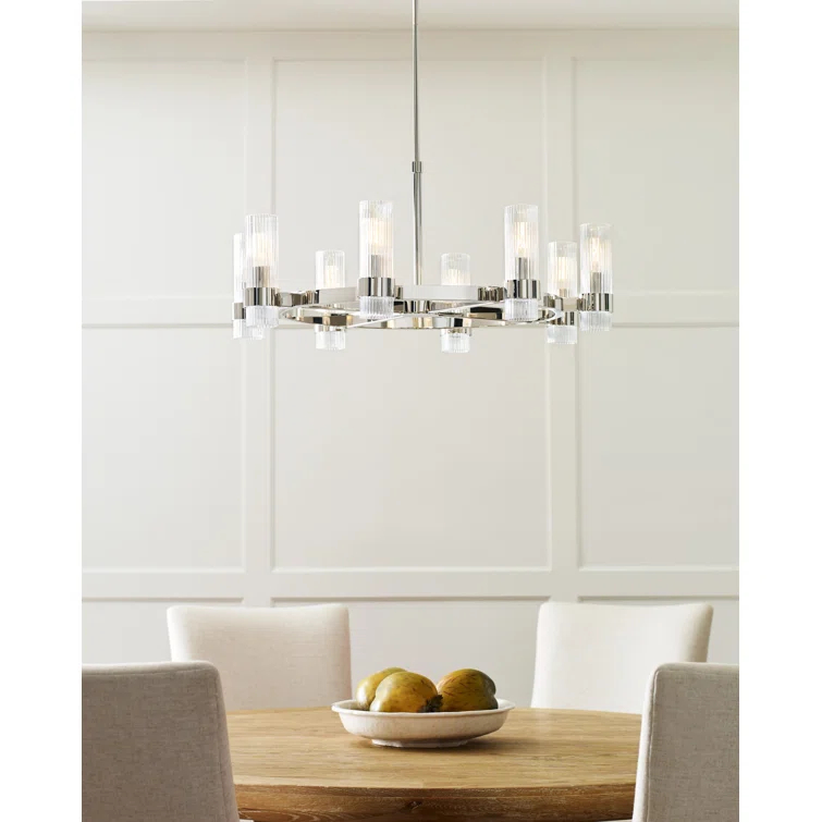 Everly Quinn 8 - Light Dimmable Wagon Wheel Chandelier