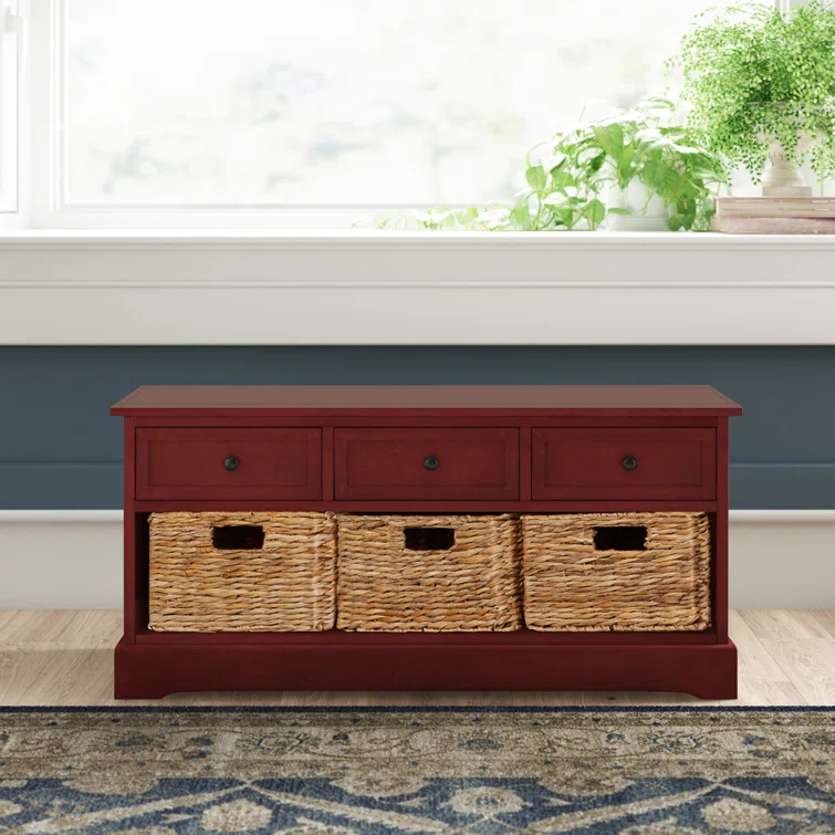 Adayla Solid Wood Drawers Storage Bench