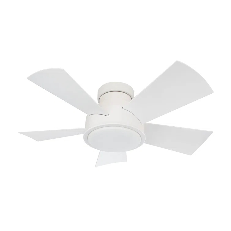 Vox 5 - Blade Indoor/Outdoor Smart Flush Mount Ceiling Fan with Remote Control and LED Light Kit