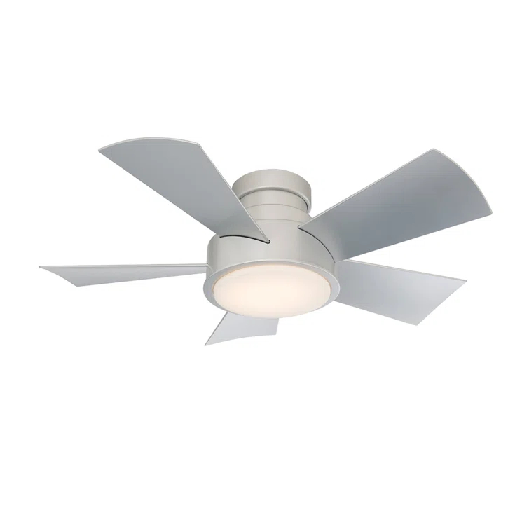Vox 5 - Blade Indoor/Outdoor Smart Flush Mount Ceiling Fan with Remote Control and LED Light Kit