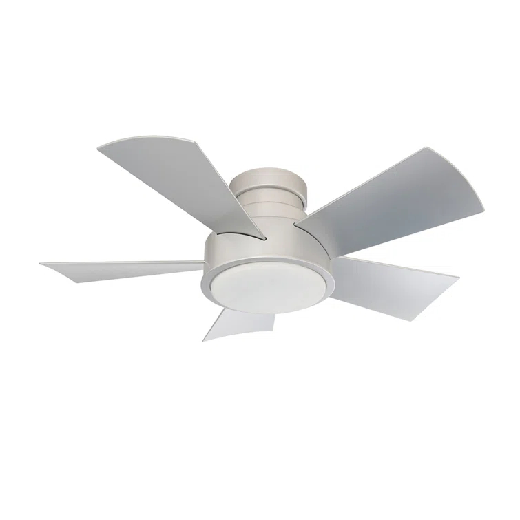Vox 5 - Blade Indoor/Outdoor Smart Flush Mount Ceiling Fan with Remote Control and LED Light Kit