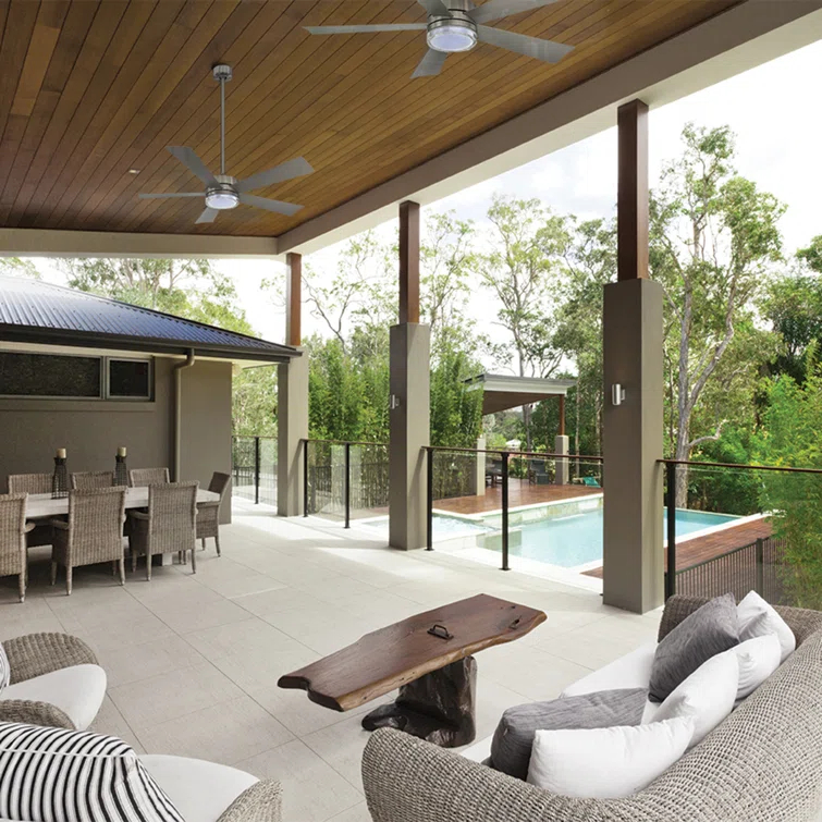 Wynd 5 - Blade Outdoor /Indoor Smart Ceiling Fan with Remote Control and LED Light Kit Included