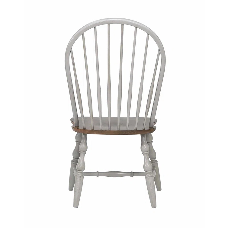 Country Grove Solid Wood Windsor Back Side Chair in Light Gray