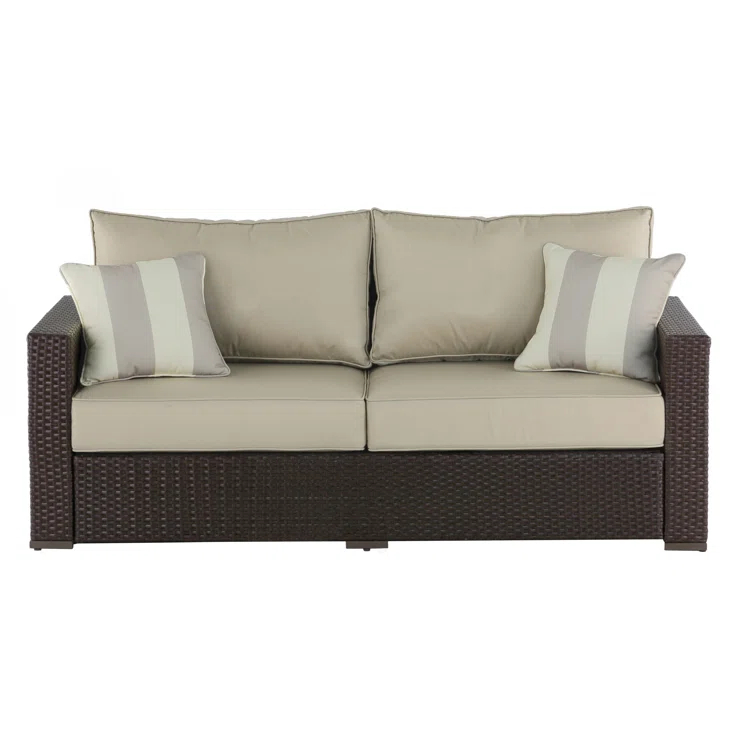 Serta Laguna Outdoor Patio Furniture Collection Outdoor Sofa, Brown Wicker